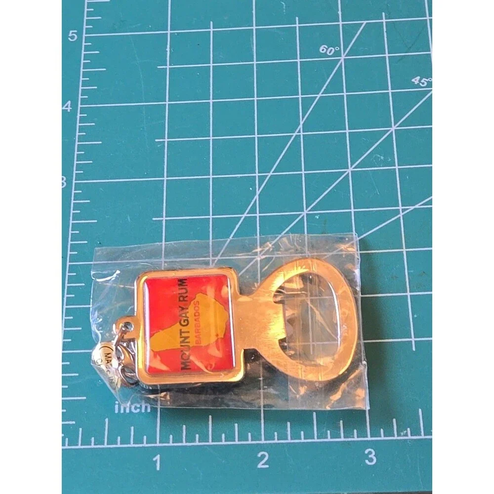 MOUNT GAY RUM BARBADOS Bottle Opener Key Chain Ring Souvenir New -G-